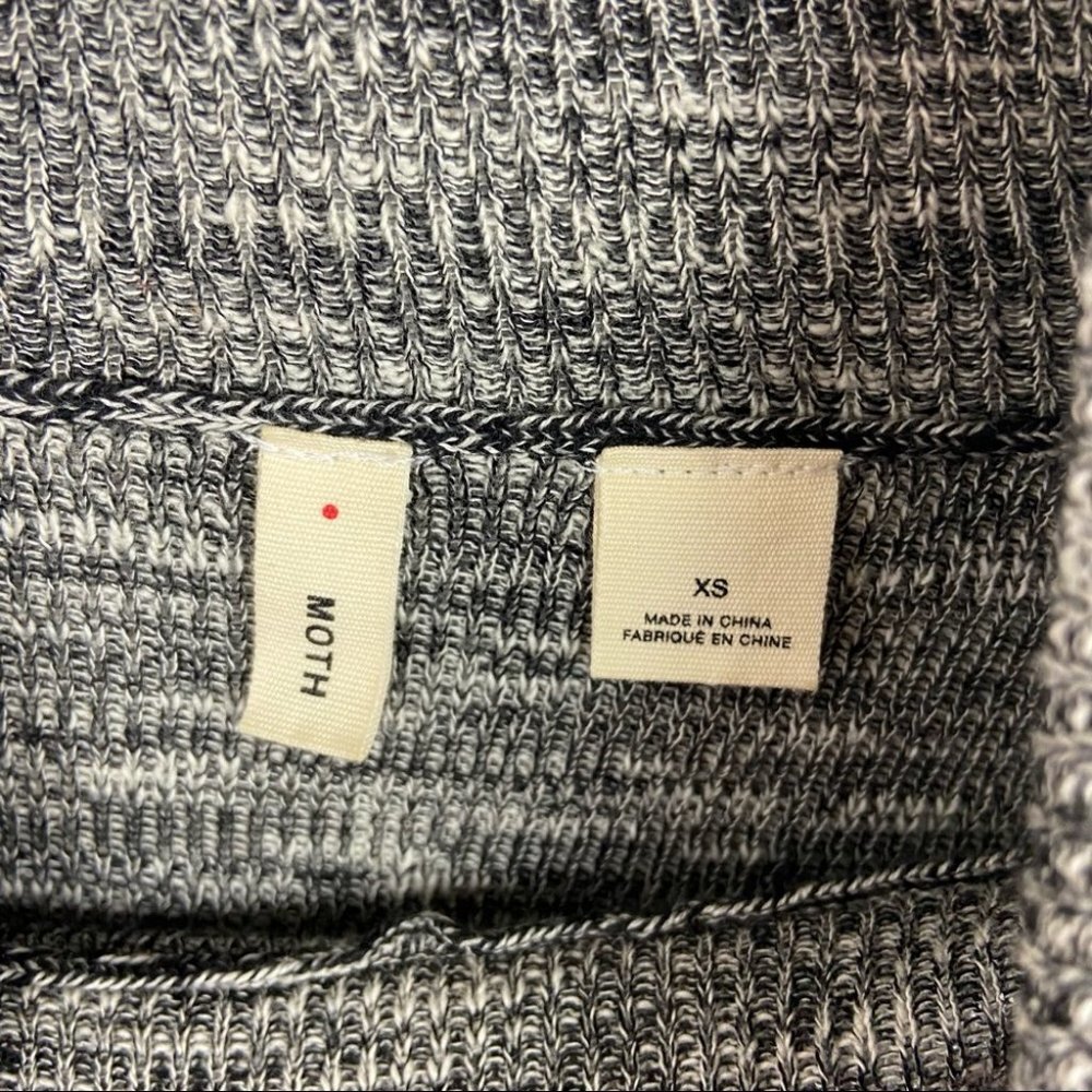 Anthropologie Moth‎ Annona Wool Blend Turtleneck Sweater Heathered Grey Size XS - Picture 4 of 11